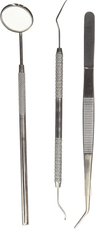 3pcs Basic Dental Instruments Set Mirror Explorer C. Plier