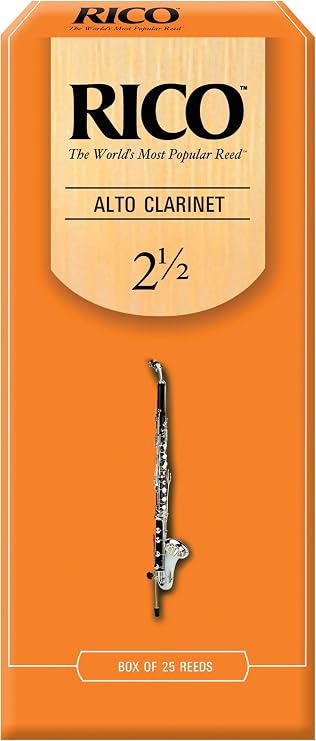 Rico Alto Clarinet Reeds, Strength 2.5, 25-pack