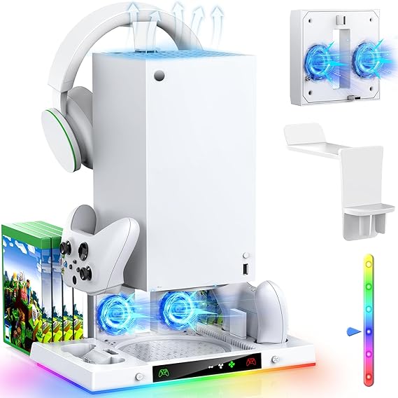 Upgraded RGB Cooling Fan Charging Station for Xbox Series X Accessories