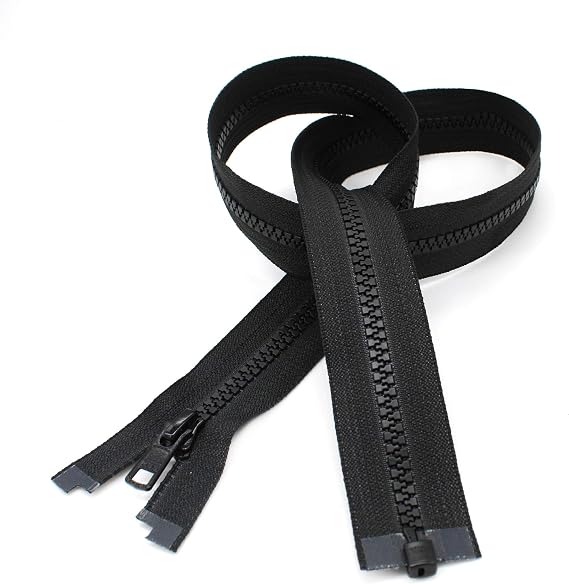 YKK Ski & Sport Vislon Zipper, Molded Plastic Separating -Medium Weight (Select Color) (Black, Length 24 inches) Made in USA