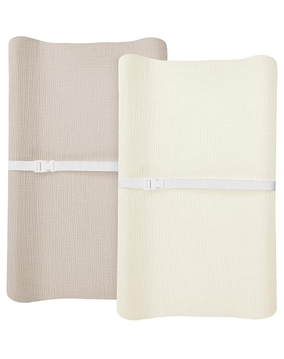 Changing Pad Covers 2 Pack, 32"x16" Muslin Baby Changing Table Pad Covers