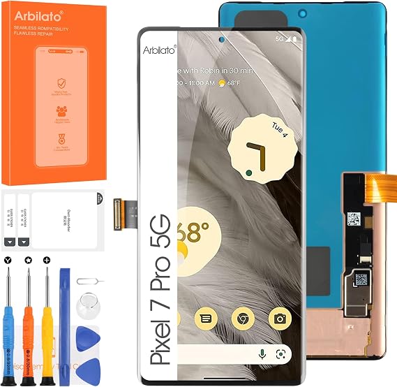 OLED Screen for Google Pixel 7 Pro 5G Screen Replacement for Pixel 7 Pro LCD Screen GP4BC,GE2AE Touch Display Digitizer Assembly Repair Parts (Black No Frame)