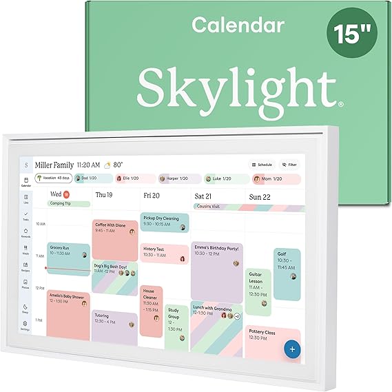 Skylight Calendar – 15-inch Digital Calendar & Chore Chart, White