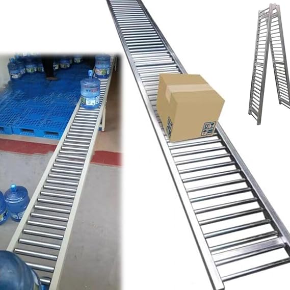 Extra Long Portable Conveyor for Docks & Trucks - 26ft (8m) Foldable Light-Duty Conveyor Rollers, Ideal for Supermarkets & Warehouses, 24in Wide