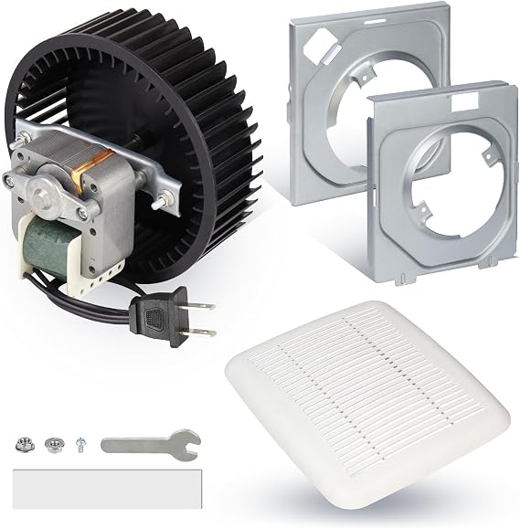BKR60 for Broan-NuTone BKR60 Bath Fan Replacement Motor and Grille,Upgrade | BKR60 Kit for NuTone 690NT-A 696N-R02 695 695-R02 696N 693 Motor Assembly 688 for Broan 671 670 689 688-G 688-H 688-J 688-K