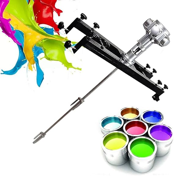 Air Agitator for IBC Tank, 1 Ton/1000L 3/4HP Pneumatic Paint Mixer, Paint Stirring Machine with Adjustable Stan, Folding Propeller, for Ink Dissolver