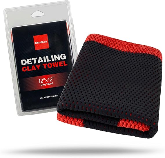 Maxshine Magic Clay Bar Towel 2.0 - Fine Grade for Car Clay Bar Auto Detailing - Removes Surface Contaminants from Paintwork, Glass, Plastic, Metal Surfaces (Fine Grade)