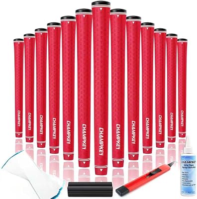 CHAMPKEY Y-LITE Golf Grips 13 Pack with All Repair Kits | All Weather Performance Golf Club Grips | High Traction Golf Rubber Grip with Texture Control Technology