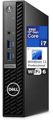Dell OptiPlex 7000 7010 MFF Micro Form Factor 1.2L Business Desktop Computer, 13th Gen Intel 16 Cores i7-13700T up to 4.9GHz, 16GB DDR4 RAM, 512GB PCIe SSD, WiFi 6, Bluetooth, Windows 11 Pro