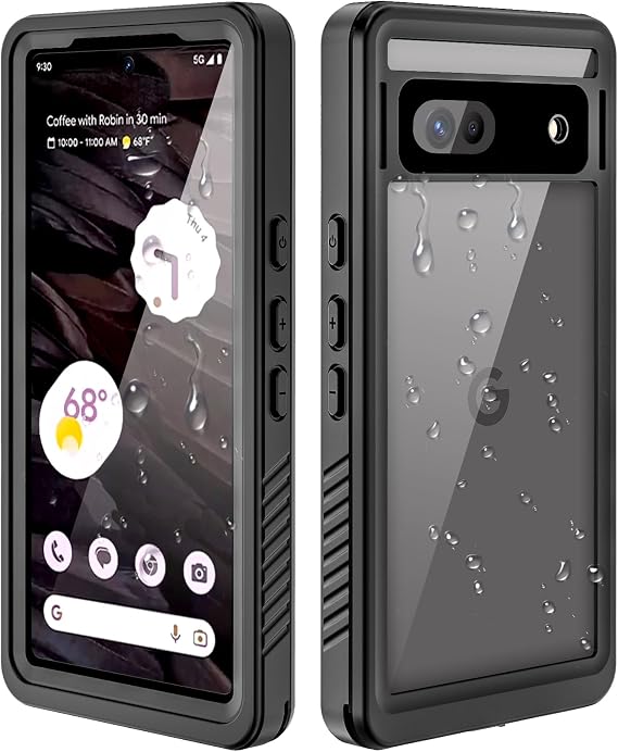 Hllhunkhe Google Pixel 7 Case, Waterproof Case with Built-in Screen Protector, Rugged Full Body Case - Underwater, Dustproof, Shockproof, Drop Tested (Black)