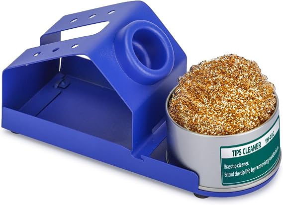 YIHUA M-2 Soldering Iron Holder, Heat-resistant Tip Cleaner with Brass Wool Tip Cleaner and Cleaning Sponge for Stable Soldering Iron Storage and Cleaning