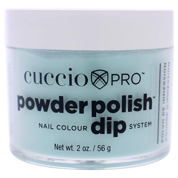 Cuccio Pro Powder Polish Dip - Aquamarine - Nail Lacquer for Manicures & Pedicures, Easy & Fast Application/Removal - No LED/UV Light Needed - Non-Toxic, Odorless, Highly Pigmented - 2 oz