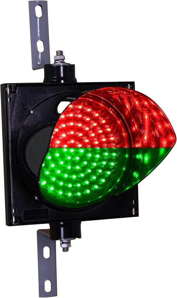 Signaworks LED Traffic Stop Light, 1 Light Section Red & Green 8 Inch Diameter Lens and Industrial Loading Dock Bay Light, Indicator Light 85-265 VAC (Power Cord and Controls NOT Included)