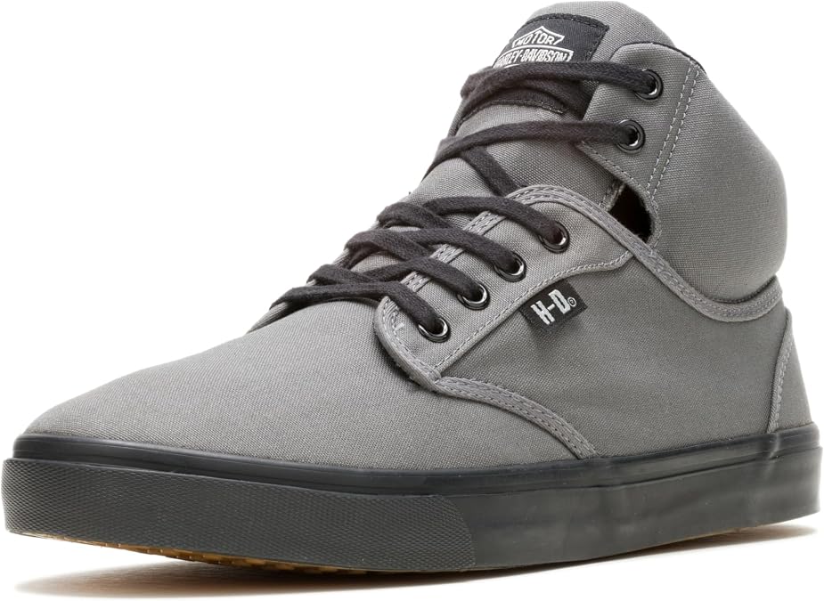 Harley-Davidson Men's Wrenford Canvas Motorcycle Casual Sneaker, Grey, 10