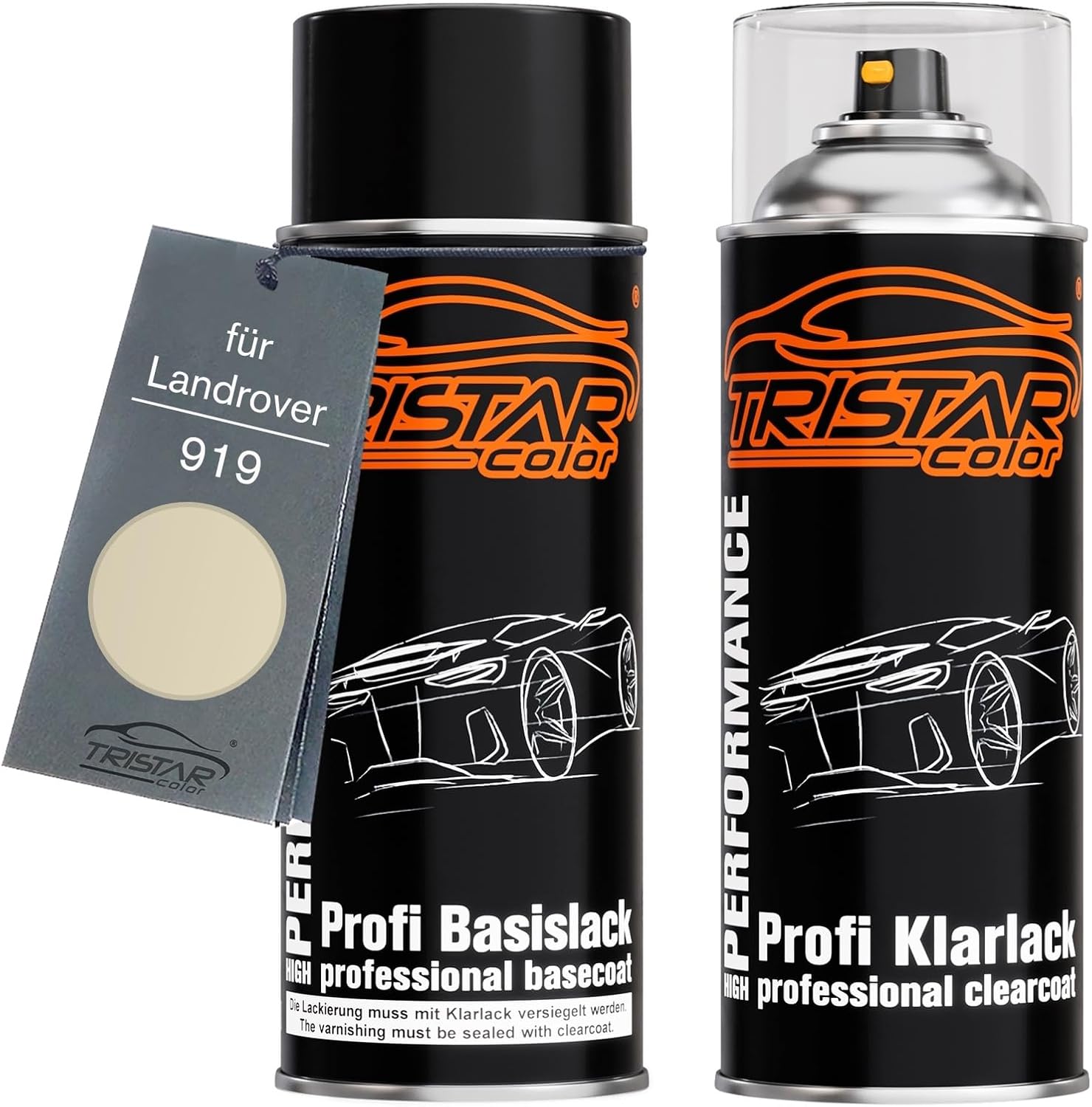 TRISTARcolor Car paint Spray can set for Landrover 919 Nazca Sand Metallic Base coat clear coat spray can 400ml