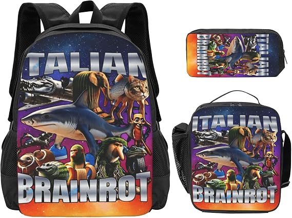 Italian Brainrot Backpack Set Lightweight Backpack for Men Women