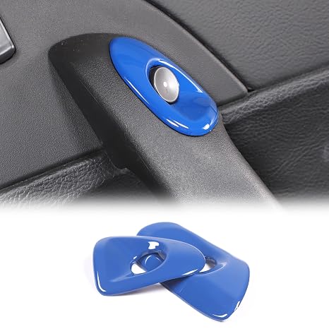 Car Door Switch Cover Trim Compatible with Chevy Corvette C6 2005-2013, Interior Door Release Bezel Switch Button Trim Accessories (Blue)