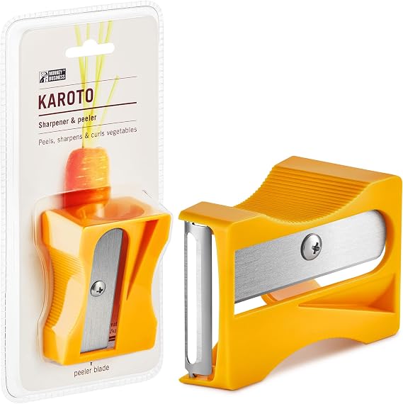 Karoto Carrot Sharpener Vegetable Peeler Vegetable Peeler & Cucumber Peeler Fun Kitchen Gadgets from a Range of Unique Peelers for the Kitchen Fun Kitchen Stuff by Monkey Business (Yellow)