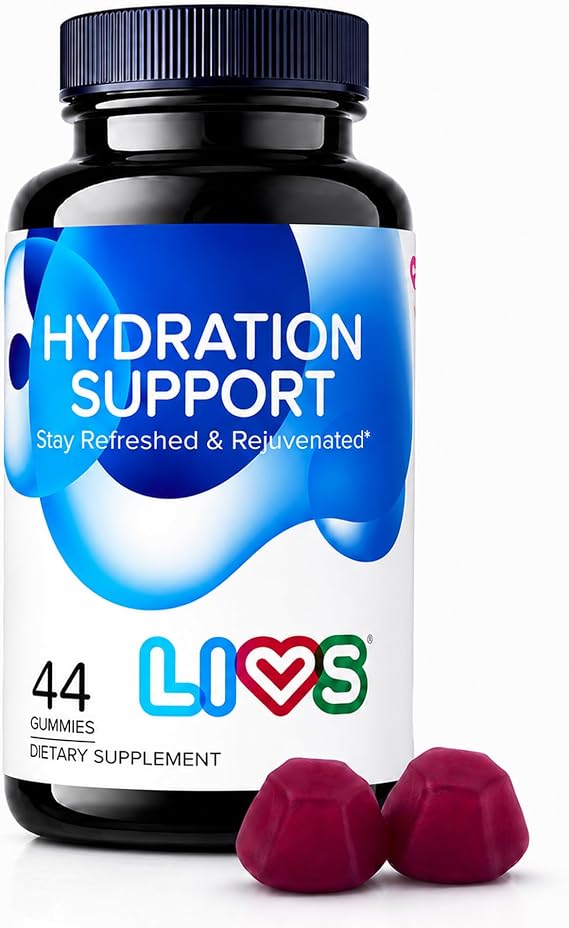 LIVS Electrolyte Gummies for Hydration Support & Post Workout Recovery Mineral Supplement with Calcium, Sodium, Potassium and Zinc Vegan, Halal, Kosher Grape Flavor 44 Count Made in USA