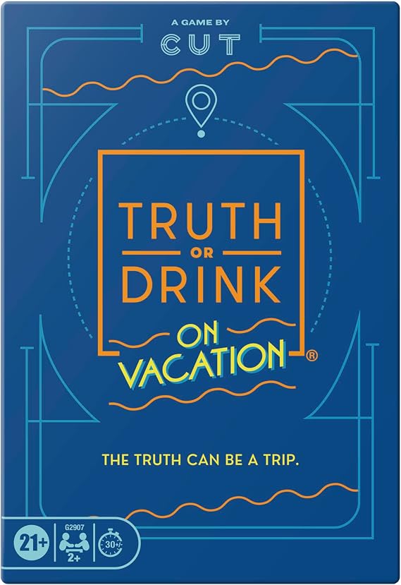 Truth or Drink: On Vacation Game | Internet Famous Adult Party Game by Cut I Ages 21+ | 2+ Players | 30 Mins. | 200 Hilarious Questions