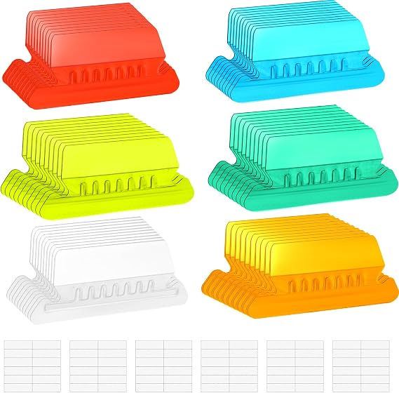 Hanging File Folder Tabs 60PCS Suspension Tabs and Insert Quick Identification Labels Filling Index Dividers Repositionable