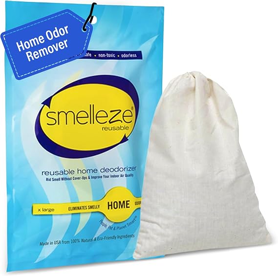 SMELLEZE Home Smell Removal Deodorizer Reusable Pouch - Covers 150 sqft