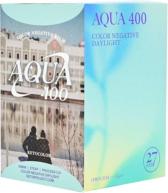 RETOCOLOR Aqua 400 35mm Color Negative Film, 27EXP, ISO400, C41-processing, DX-Coded, Retro Color