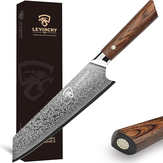 8-Inch Handcrafted Damascus Chef Knife with Pakkawood Handle