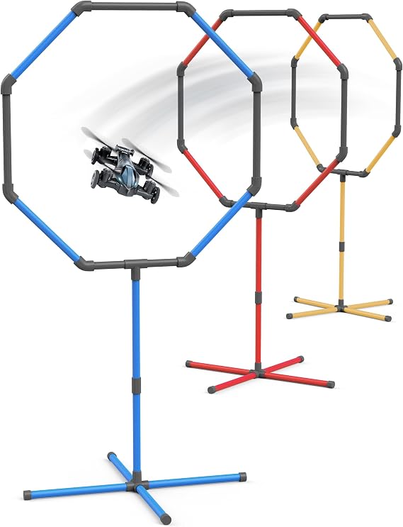 Galvanox Drone Obstacle Course Kit, Includes 3 Easy to Build Hoop Sizes, Perfect for Competition RC FPV Racing of drones or model aircraft. - Game Loop Gate Set