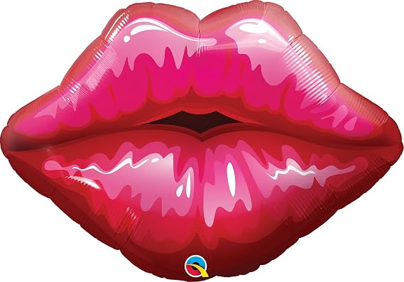 Qualatex Microfoil Big Red Kissy Lips Balloon, 30-Inches (1-Unit)