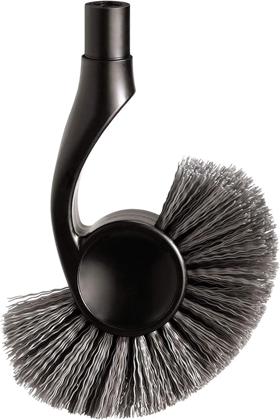 simplehuman Replacement Toilet Brush Head, Easy Screw On, Stiff Outer Bristles, Black Plastic