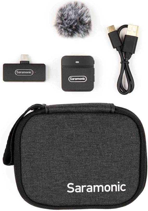 Saramonic Blink 100 B5 Ultra-Portable Clip-On Wireless Mic System w/USB-C Receiver for iPhone 15, Android, Newer iPads & Computers