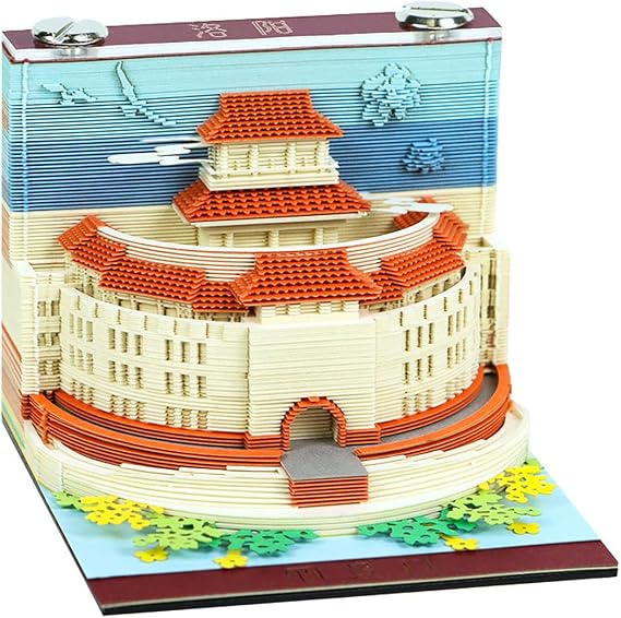 3D Calendar 2026,Time Piece Calendar 2026,3D Tear-Off Art Desk,reative DIY Paper Carving for Desktop Decoration Carving Art DIY Creative Sticky Post Notes Notepad