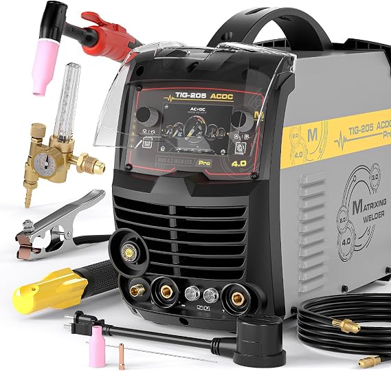 MATRIXINGWELDER TIG-205 PRO 205A AC/DC TIG Welder 10-in-1 Pulse 110/220V