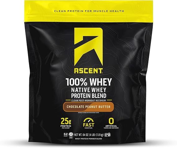 Ascent Native Fuel Whey Protein Powder - Chocolate Peanut Butter - 4 lbs