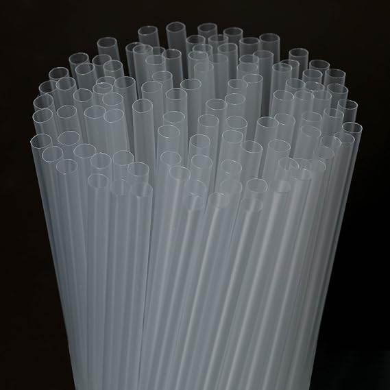 200 Pcs Clear Disposable Drinking Plastic Straws | 0.23" Diameter x 8.26" Long, Transparent, For Daily Use