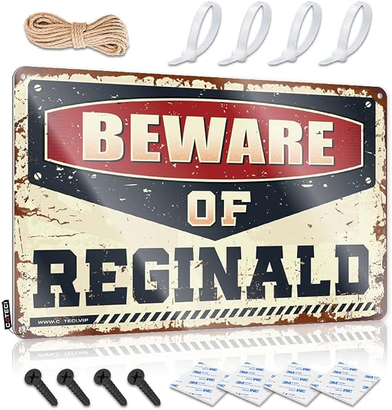 Men Cave Decor Beware of Reginald Tin Sign Room Signs for Bedroom Bar Mirrors for Man Cave(30X40CM)