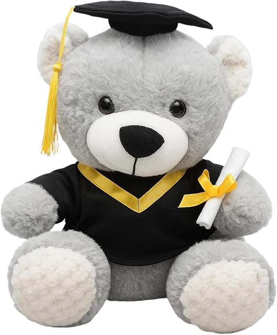 Graduation Bear, 25cm Graduation Teddy with Cap, Plush Keepsake for University & High School Graduates, Graduation Gifts for Her or Him