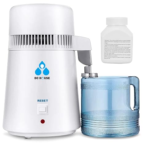 DC HOUSE 1 Gallon Water Distiller Machine, 750W Distilling Pure Water for Home Countertop Table Desktop, 4L Distilled Water Making Machine to Make Clean Water for Home...