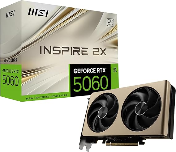 Msi Vga Geforce Rtx 5060 8g Inspire 2x Oc Rtx5060 8gb Gddr7 128b Dx12 Pcie 5.0 X16 (3xdp 1xhdmi)