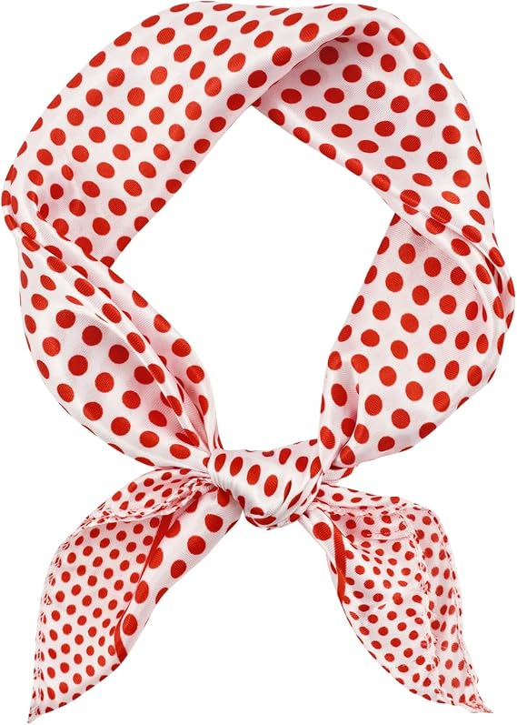 GERINLY Neckerchief Square Scarf Solid Color Accessories for Spring Costume Silk Headband Cosplay Ascot