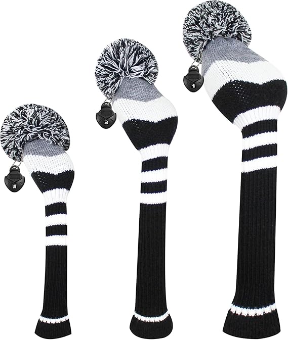 Scott Edward Knit Golf Headcovers Fits Well Driver(460cc) Fairway Wood and Hybrid(UT) for Woods Set of 3 The Perfect Change for Golf Bag