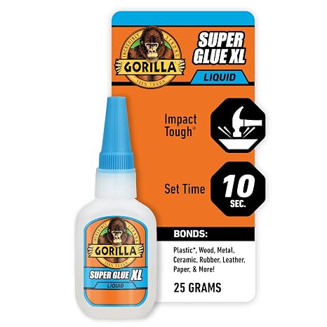 Gorilla Super Glue XL, Clear Glue, 25 Gram (Pack of 1) - All Purpose and Fast Setting for Projects and Repairs
