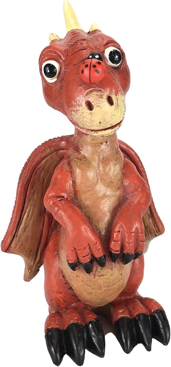 GlitZGlam Draco The Red Miniature Dragon of Azar - a Fairy Garden Miniature