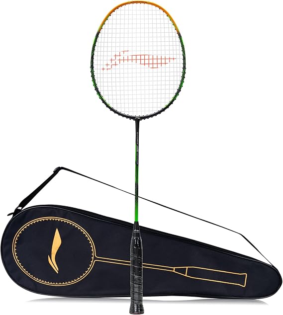 Li-Ning Badminton Racket G-Force 3600 Superlite Carbon Fibre Strung (Dark Grey, Gold, G4 - 4 1/2 inches)