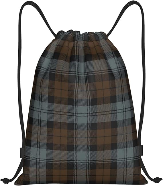 Drawstring Backpack String Bag Selkirk Tartan Sackpack for Sports Gym Small
