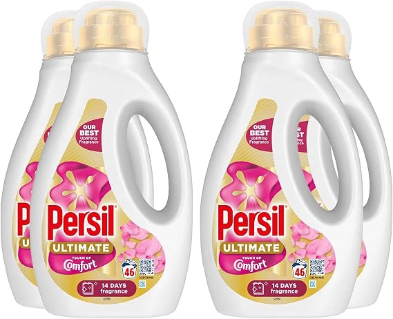 Persil Ultimate Liquid Detergent Outstanding Stain Removal Effective in Quick and Cold Washes with 14 Days of Lasting Freshness 46 Washes, 1.242 Litre (Buy 4, Touch of Comfort)