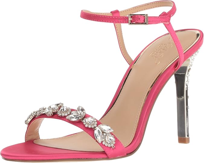 Jewel Badgley Mischka Women's Tex Sandal, blush, 8.5 Medium US