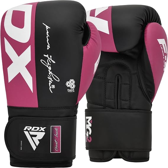 RDX Boxing Gloves, Maya Hide Leather Training Muay Thai Bag Gloves for Sparring, Fighting, Boxing Bags, MMA, Punching, Kick Boxing Gloves Gym Men Women 8 10 12 14 16 oz
