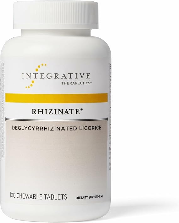Integrative Therapeutics Rhizinate - Digestive Supplement for Gut Health Support* - Intestinal Health Support* - Vegan, Gluten-Free & Dairy-Free - 100 Chewable Tablets (33 Servings)